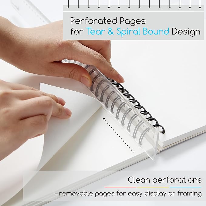 MEEDEN 8"x10" Sketchbook Paper Pad: 122lb/180gsm Spiral Bound Art Sketch Book - Image 5