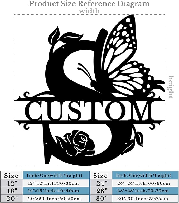 Personalized Custom Letter Name metal Signs, Custom Black Letter Monogram Wall - Image 5