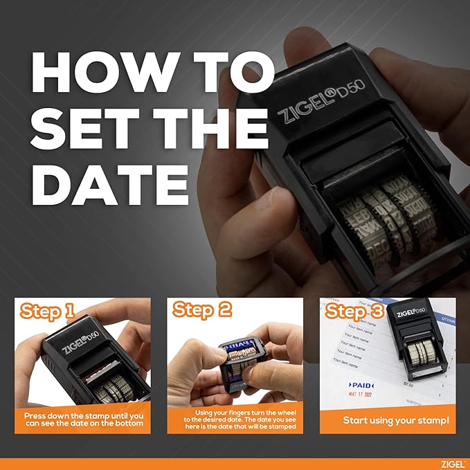 ZIGEL D50 Date Stamp with Received - Image 6