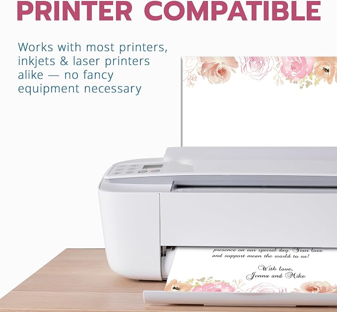 THiNKABLE Floral Stationery Paper, 50 Sheets, Decorative, Writing Paper - Image 3