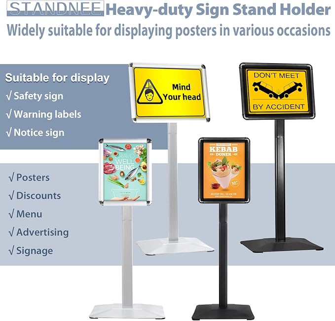 STANDNEE Poster Stand Holder Pedestal Floor Standing Sign Holder 11"x 17" - Image 8