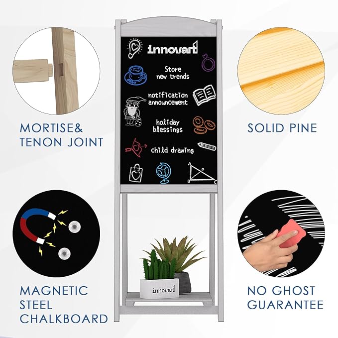 INNOVART Magnetic A-Frame Chalkboard Sign, Sidewalk Sign 45" x 17" - Image 5