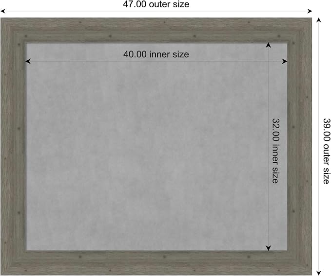 Amanti Art Grey Framed Magnetic Board 39x47 X-Large Vision Board - Image 3