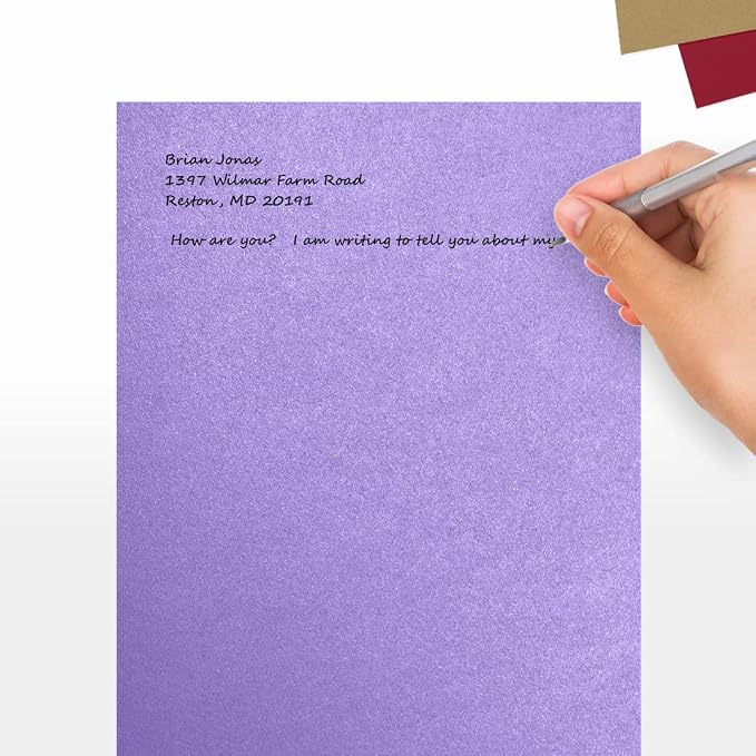 LUXPaper 8.5" x 11" Cardstock | Letter Size | Amethyst Metallic | 105lb. Cover - Image 5