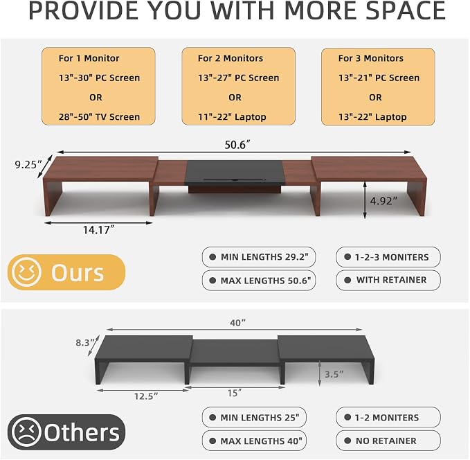 WESTREE Triple Monitor Stand Riser - Image 4