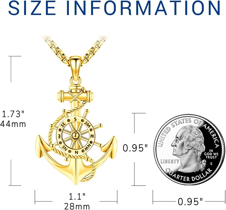 Compass Necklace for Women Men 925 Sterling Silver Pendant Urn Necklaces for - Image 2
