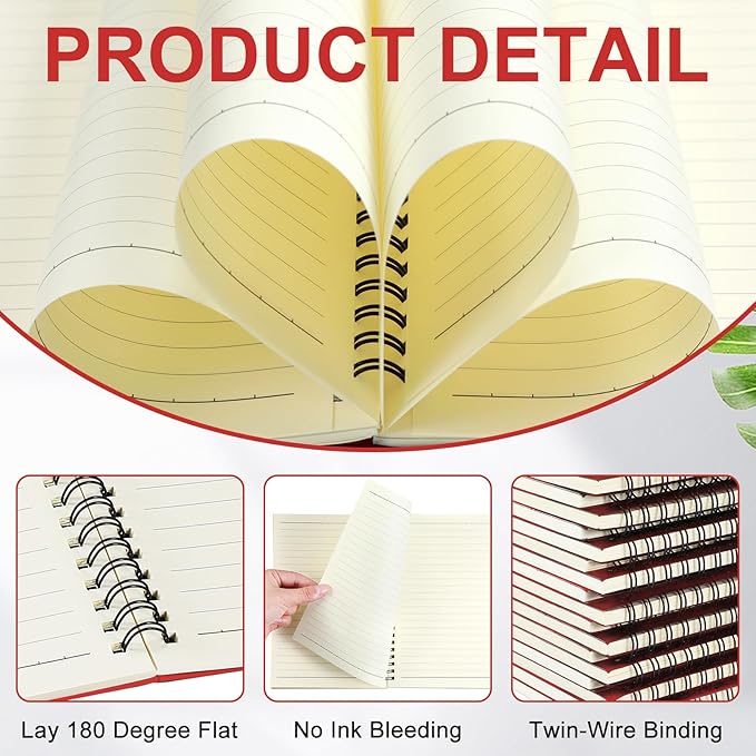 Yahenda 54 Pcs Spiral Notebook Bulk A5 Journal Lined 8.3'' x 5.5'' Writing - Image 2