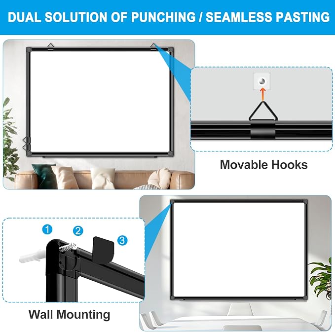 H-Qprobd 48"x36" Magnetic White Board Dry Erase Wall Mount Whiteboard - Image 4