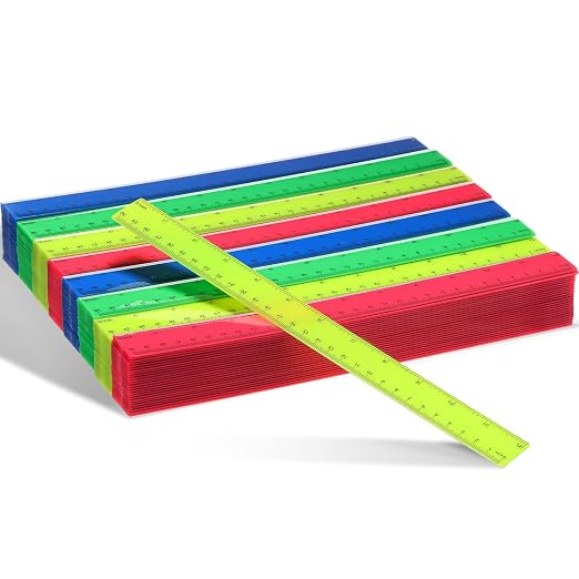 Zonon 500 Pcs 12 Inch Plastic Ruler Assorted Colors Rulers by Zonon