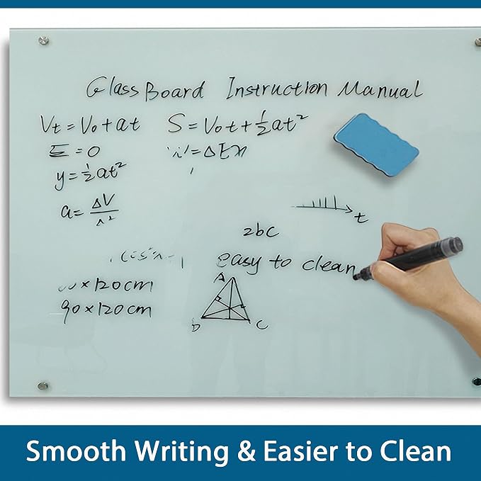 Magnetic Glass Writeboard 48"X36" Premium Tempered Dry Erase Boards Wall - Image 5