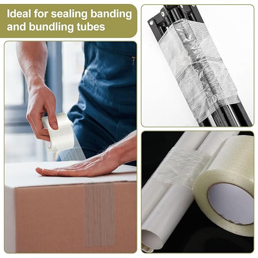 Treela 10 Rolls Filament Strapping Tape 3 Inch x 60 Yards Transparent - Image 5