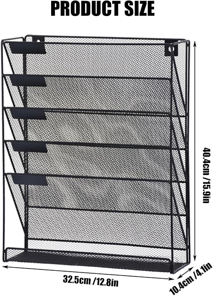 Vankcp 1 Pcs 6-Tier Magnetic File Holder, No Drilling Magnetic File Organizer - Image 2
