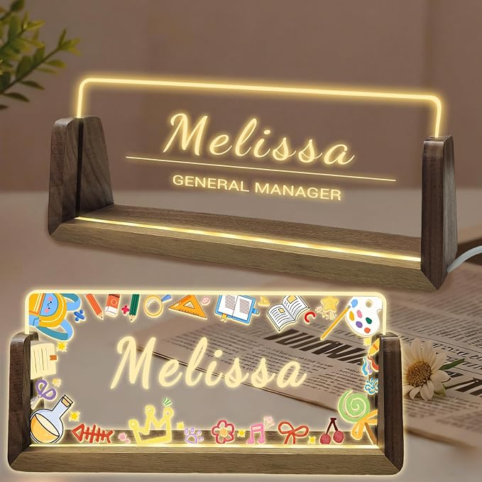 Personalized Acrylic Light Up Name Plate by Unknown