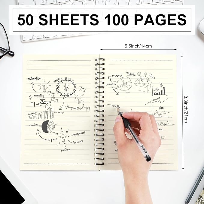 Yahenda 36 Pcs Spiral Notebook Bulk A5 Journal Lined 8.3'' x 5.5'' Writing - Image 3