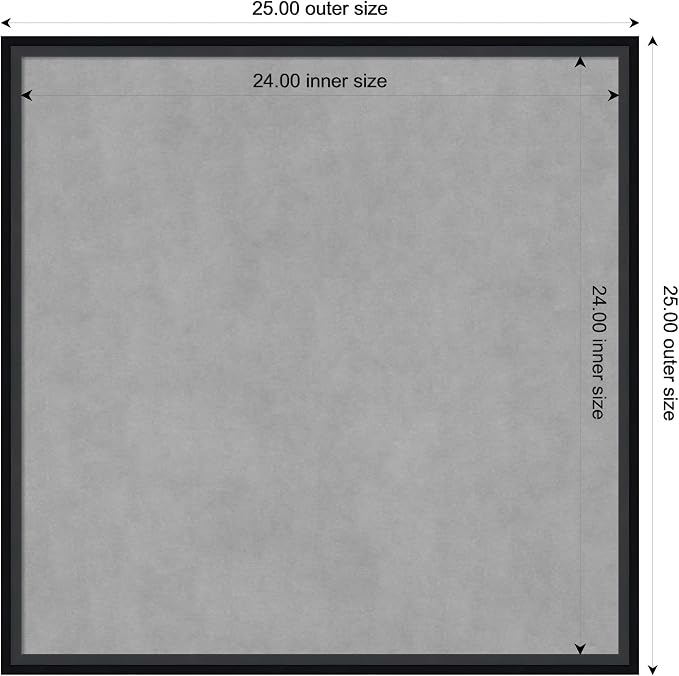 Amanti Art Black Framed Magnetic Board 25x25 Medium Vision Board - Image 3