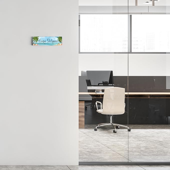 Artblox Personalized Office Desk Name Plate and Business Card Holder | Clear - Image 4