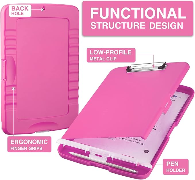 Sooez Clipboard with Storage, High Capacity Nursing Clip Board 8.5 x 11 with - Image 2