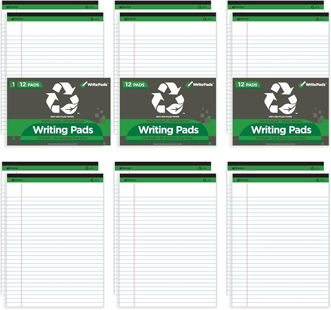 KAISA White Legal Pads Writing Pads Recycled Paper 5"x8" Narrow Ruled Lined - Image 8