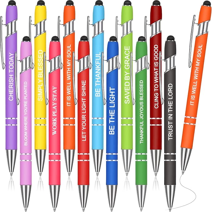 Zonon 12 Pcs Inspirational Pens Bulk Funny Ballpoint Pen by Zonon