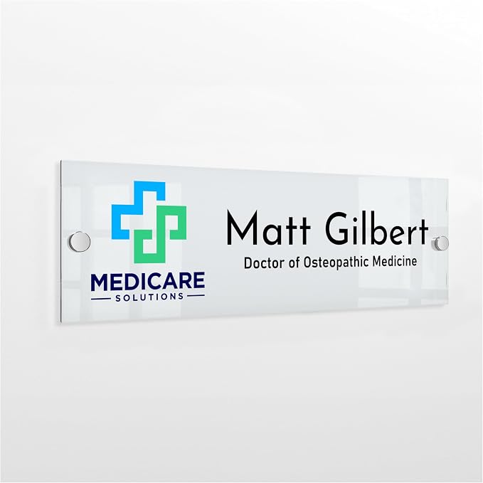Custom Door Name Plate with Business Logo by Brd+Gifts