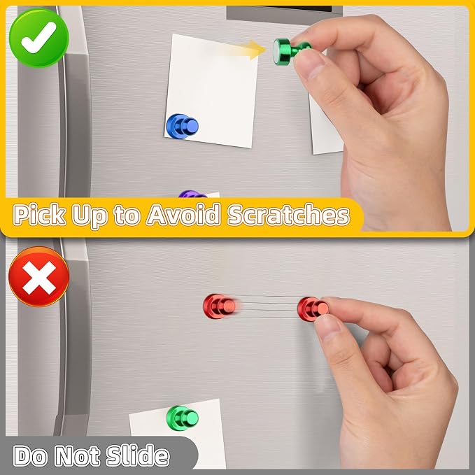 VNDUEEY 24 Pack Fridge Magnets, 4 Colors Refrigerator Magnet, Magnetic Push Pins - Image 4