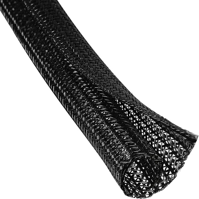 QCSIW 1/4" x 50ft Black Cable Sleeve Cover by QCSIW