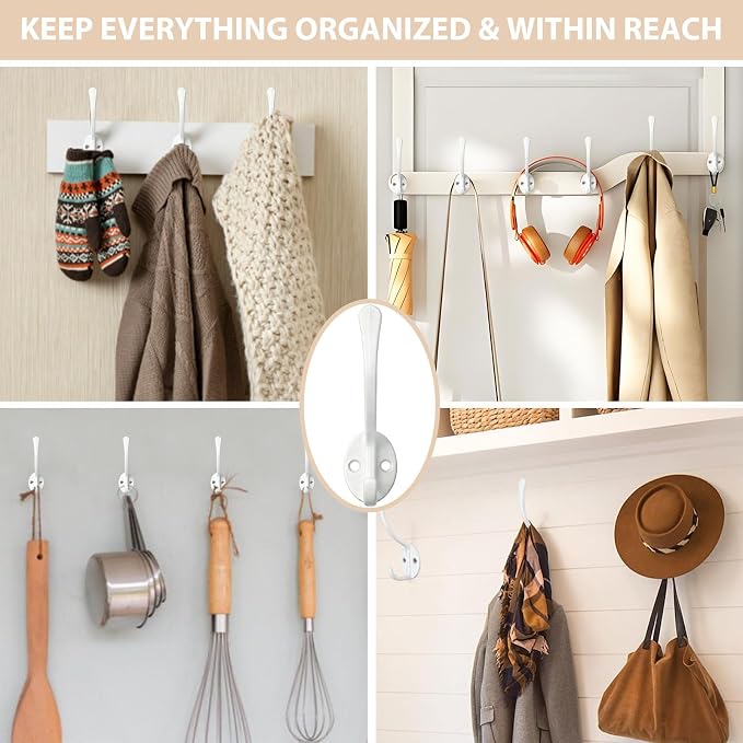 Homanu 14 Pack Coat Hooks Wall Mounted - Image 2