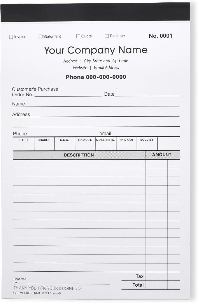 Custom Sales, Personalized Multipurpose Duplicate Carbonless Form - Image 4