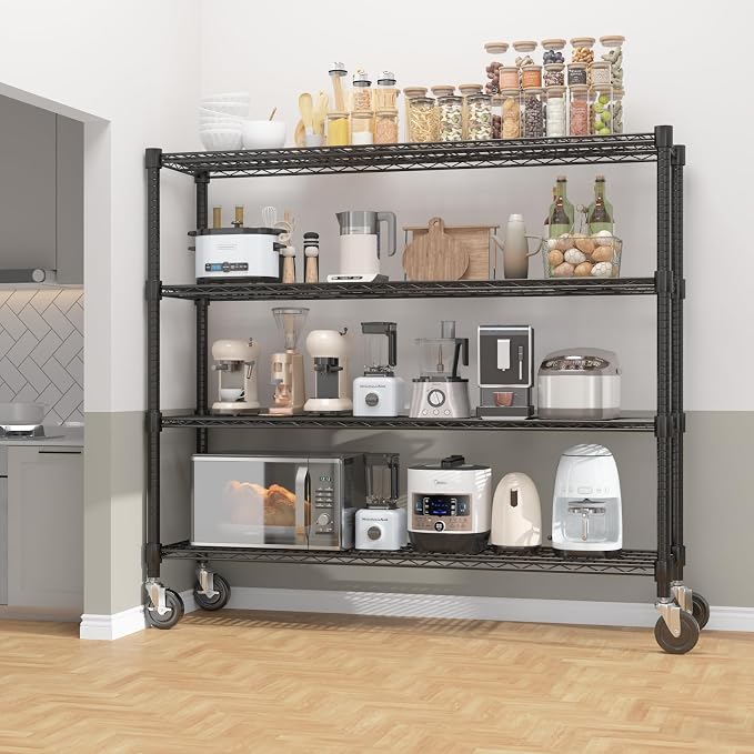Homdox 4 Tier Heavy Duty Metal Wire Shelving - Image 2