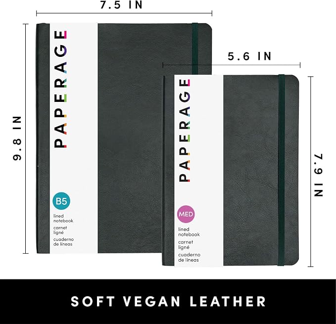 PAPERAGE Softcover Lined Journal Notebook, 176 Pages, Large B5 College Ruled - Image 2