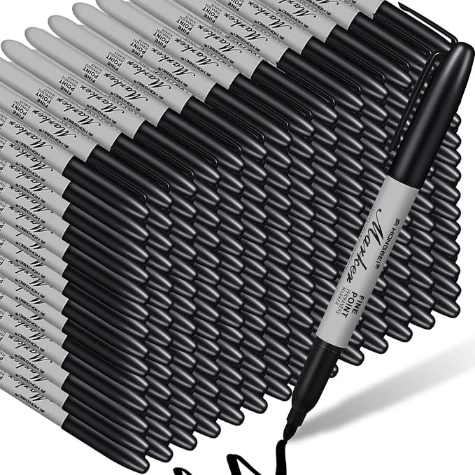 Thenshop 500 Pack Black Permanent Markers Bulk by Thenshop