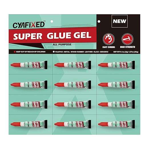 Super Glue Gel 3 Gram, Strong All Purpose Single Use Cyanoacrylate Adhesive by CYAFIXEDSUPERGLUE