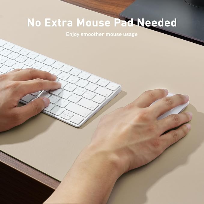 Aothia Leather Desk Pad Protector, Office Mat, Large Mouse Pad, Non-Slip PU - Image 4