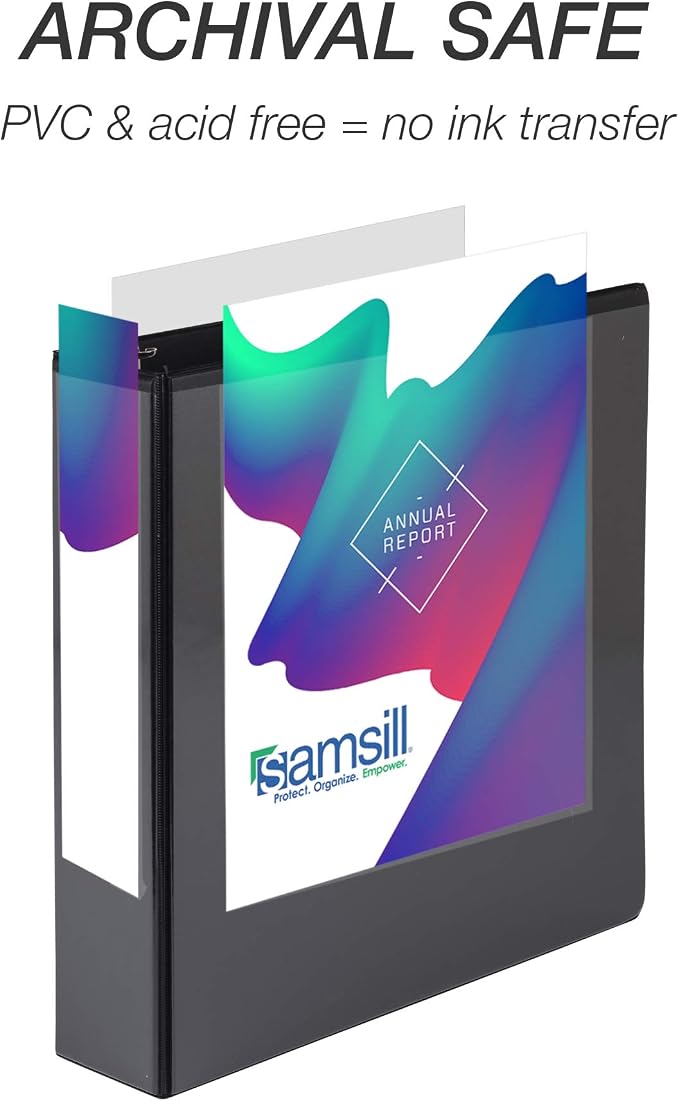 Samsill Durable 2 Inch Binder, Made in the USA, Round Ring Customizable Clear - Image 5