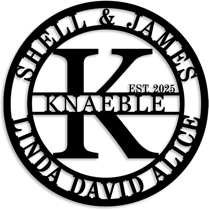 Personalized Family Name Sign Custom Family Metal Signs Monogram Letters Wall by ENFODREAM