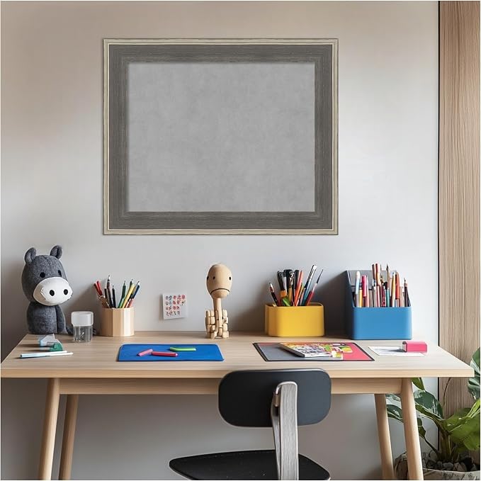 Amanti Art Grey Framed Magnetic Board 21x25 Small Vision Board - Image 5