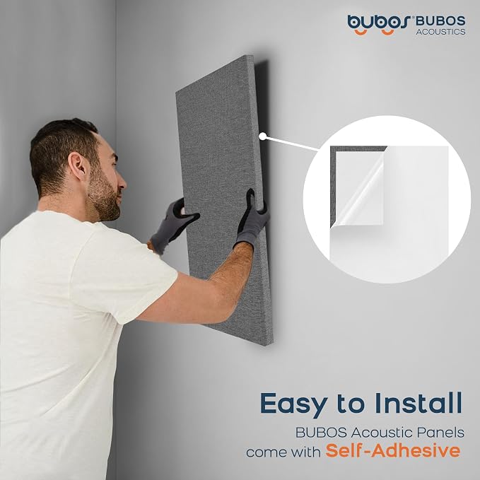 BUBOS 4 PCS Acoustic Panels, 23.6''x11.8'' Fabric Soundproof Wall Panels - Image 8