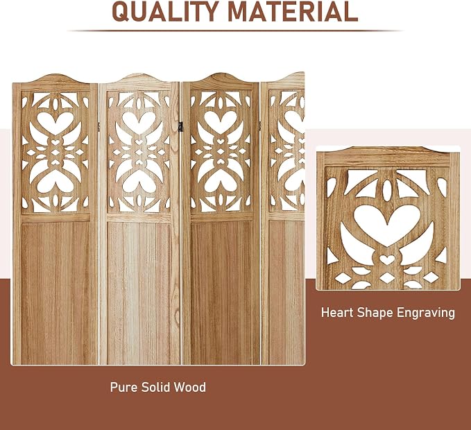 ALeesing 6 Panel Room Divider Fully Assembled, Carved Room Dividers and Folding - Image 5
