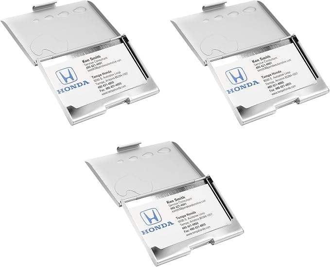 Stephanie Imports Set of 3 Slim & Minimalist Metal Business Card Holder Unisex - Image 3