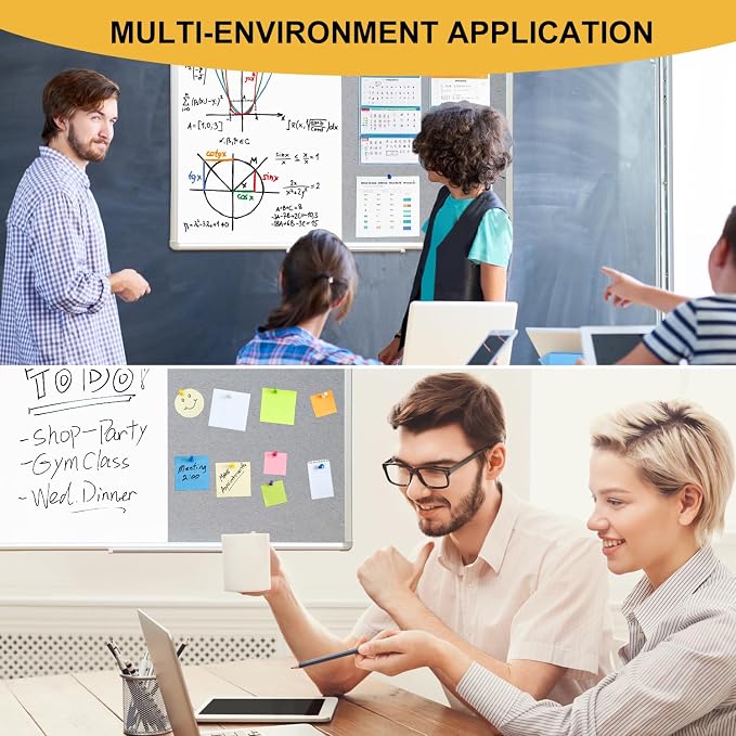 DEVELOP Grey Felt Bulletin & Magnetic Dry Erase Combo Board, 36 x 24 Inch - Image 8