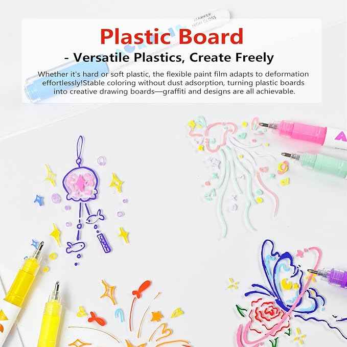 kander Acrylic Gel Pens, 12 Colors Highlighter Acrylic Gel Ink Pens