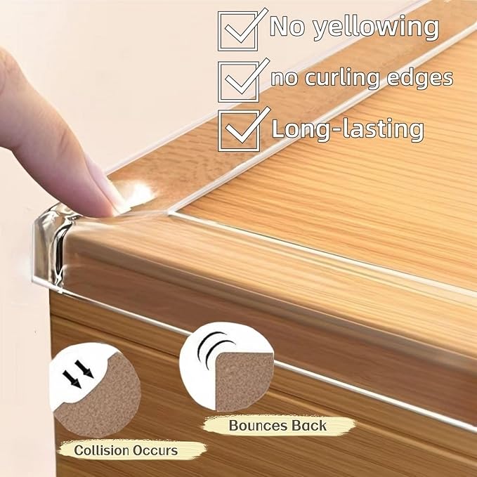 Clear Self Adhesive Edge, 1.18in Width x118.2in Length, Self-Adhesive Table - Image 3