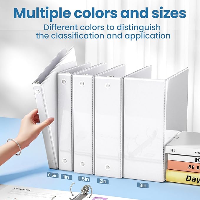 SUNEE 3 Ring Binders 1.5 Inch 10 Pack - Image 5