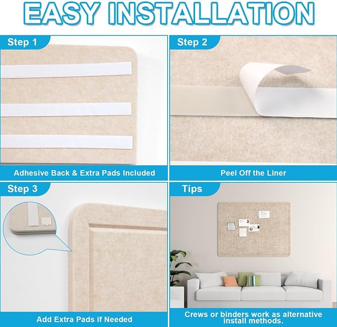 Large Felt Bulletin Board for Wall, Soft Felt Cork Board for Office, Home - Image 4