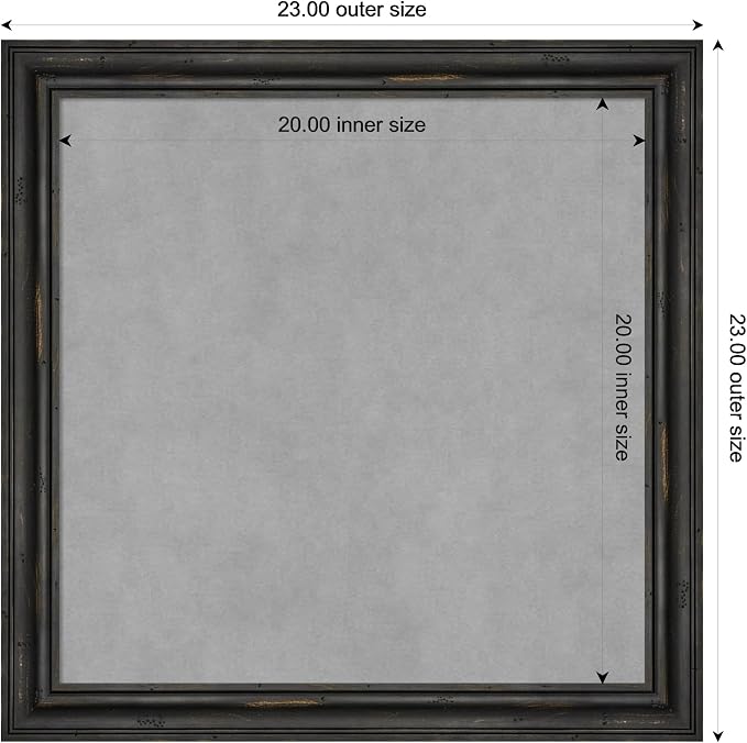 Amanti Art Black Framed Magnetic Board 23x23 Medium Vision Board - Image 3