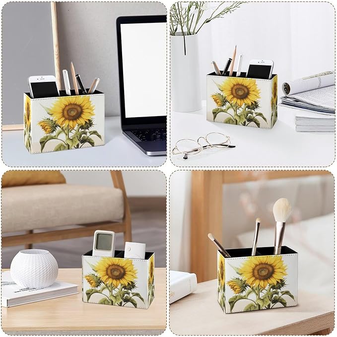 Famame Large Sunflower with Leaves Pencil Holder - Image 4