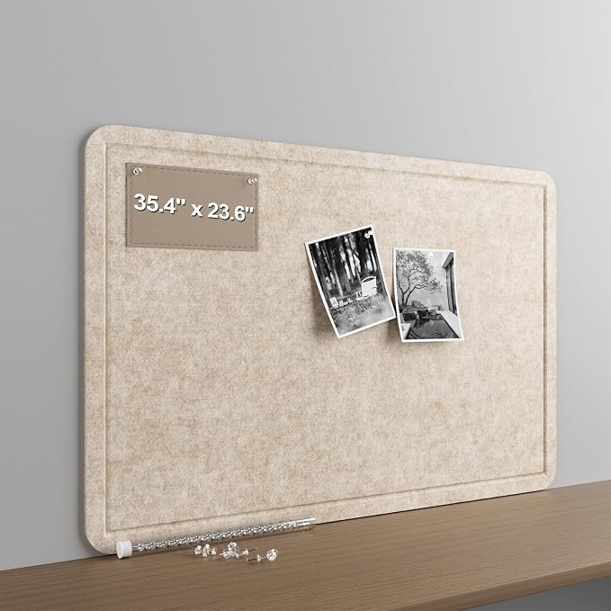 Large Felt Bulletin Board for Wall, Soft Felt Cork Board for Office, Home by CreateYourIdealSpace