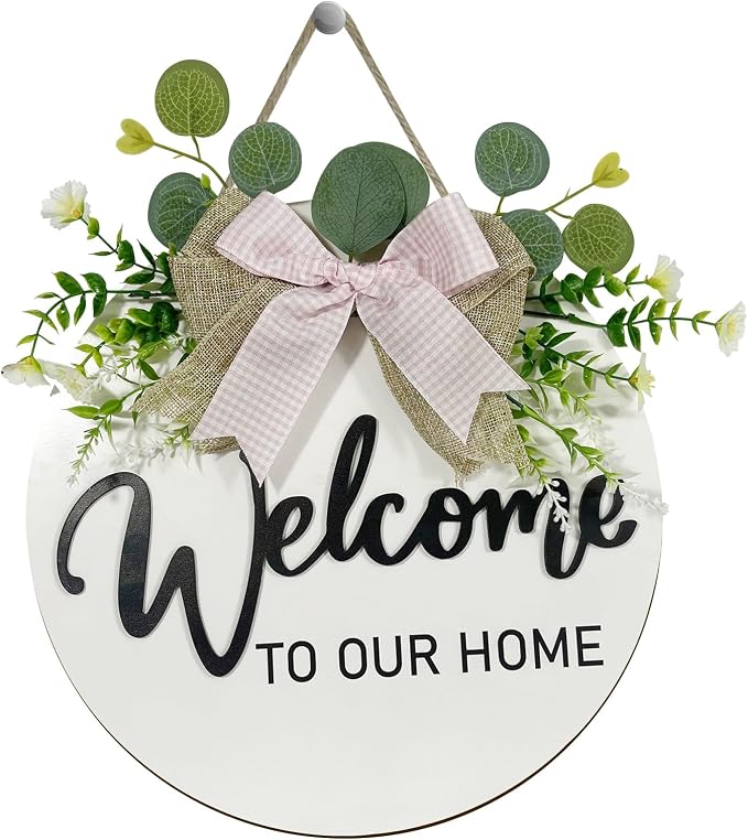 VPDTVK Welcome Sign for Front Door, Rustic Welcome Door Sign Outdoor Wreaths by Unknown