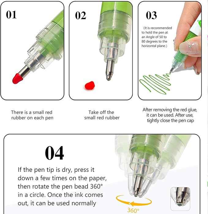 kander Acrylic Gel Pens, 12 Colors Highlighter Acrylic Gel Ink Pens
