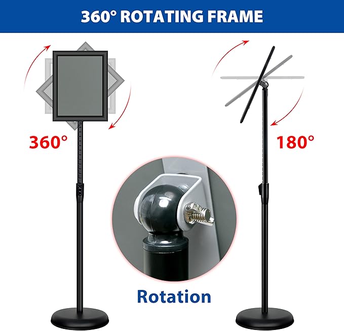 VAIIGO 6Packs 8.5x11 Inch Adjustable Pedestal Poster Sign Stand, Heavy Duty - Image 4